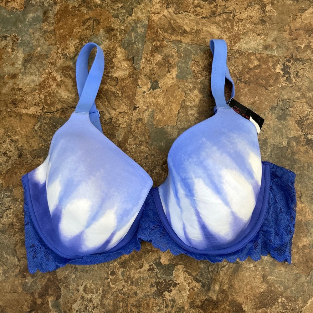 No Boundaries T-Shirt Bra Women's Size 38DD Tie Dye Lightly Lined Underwire NEW
